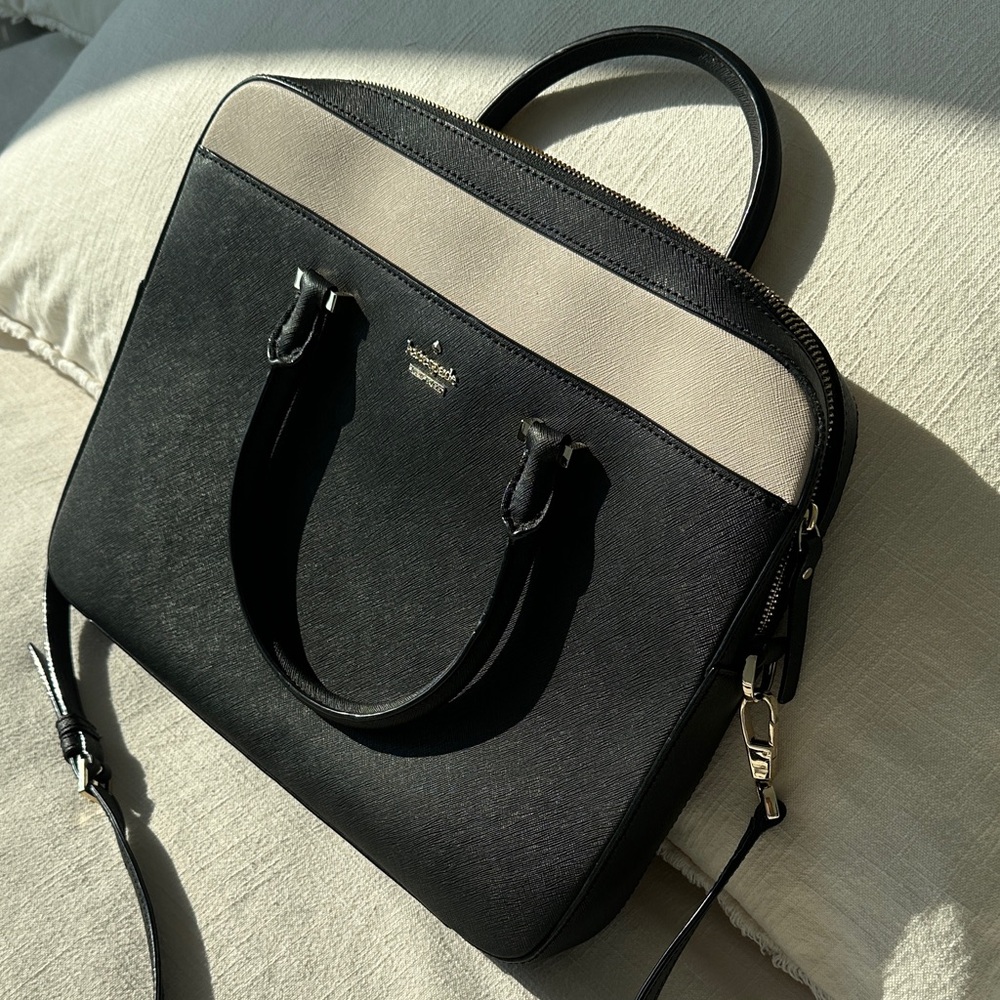 Kate Spade Black and Tan Laptop Bag